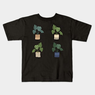 Pots of monstera deliciosa plant Kids T-Shirt